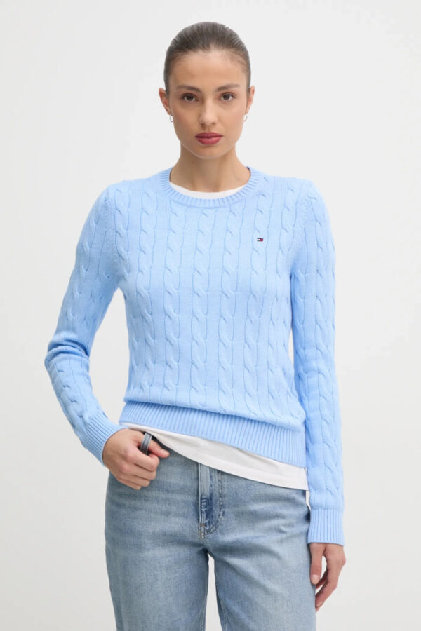 Tommy Hilfiger damský modrý svetr WW0WW45207 L