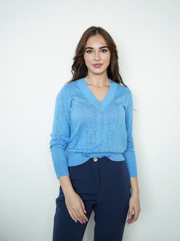 Tommy Hilfiger dámský modrý svetřík WW0WW38538 L