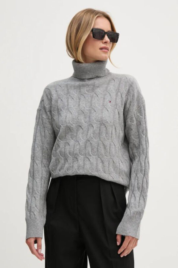 Tommy Hilfiger dámský šedý vlněný svetr WW0WW43102 XL