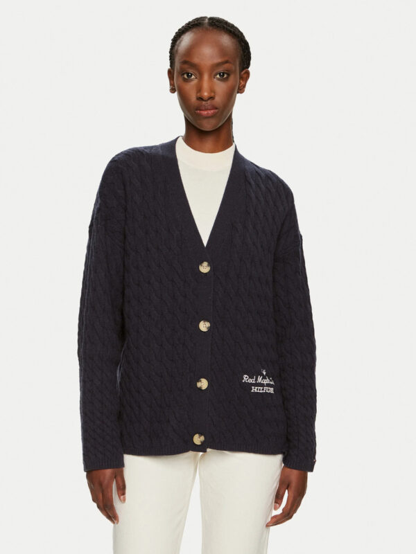 Tommy Hilfiger dámský tmavě modrý kardigan WW0WW42143 M-L