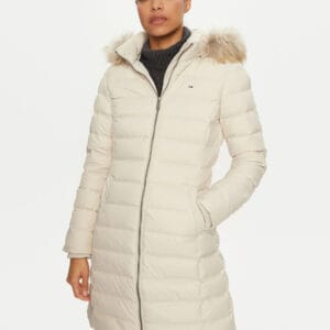 Tommy Jeans dámská béžová bunda DW0DW18864 XL