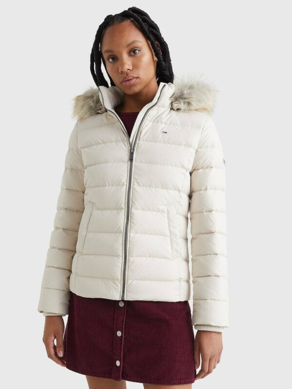 Tommy Jeans dámská béžová zimní bunda DW0DW08588 M