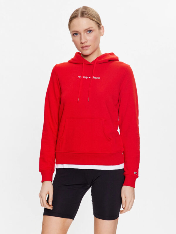 Tommy Jeans dámská červená mikina DW0DW15649 XS