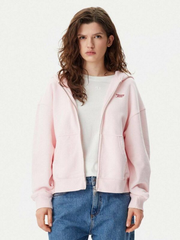 Tommy Jeans dámská růžová mikina DW0DW20303 M