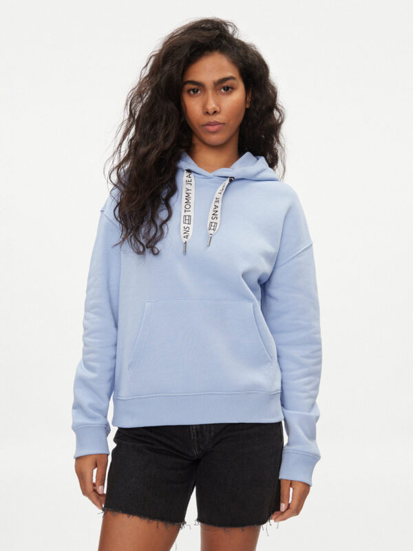 Tommy Jeans dámská světle modrá mikina Logo DW0DW17794 L