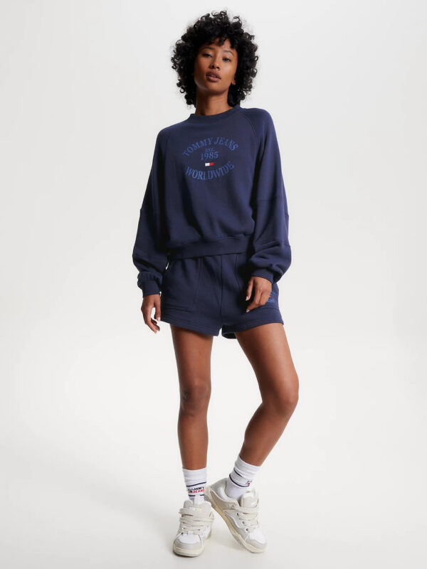 Tommy Jeans dámská tmavě modrá mikina WORLDWIDE DW0DW16137 L