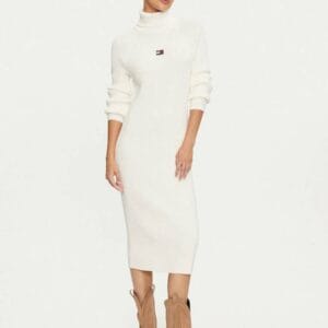 Tommy Jeans dámské bílé úpletové šaty DW0DW19815 L