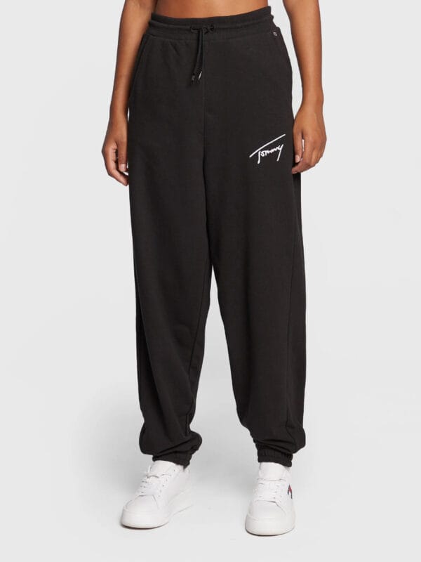 Tommy Jeans dámské černé tepláky TOMMY SIGNATURE DW0DW13821 M/R