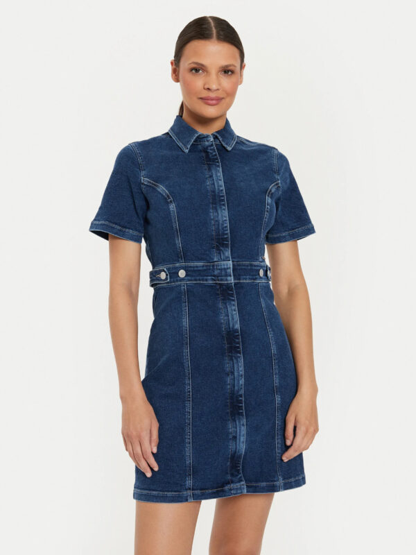 Tommy Jeans dámské modré džínové šaty DW0DW18593 M