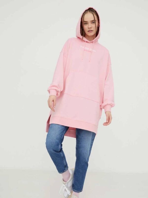 Tommy Jeans dámské růžové mikinové šaty DW0DW17413 XXS