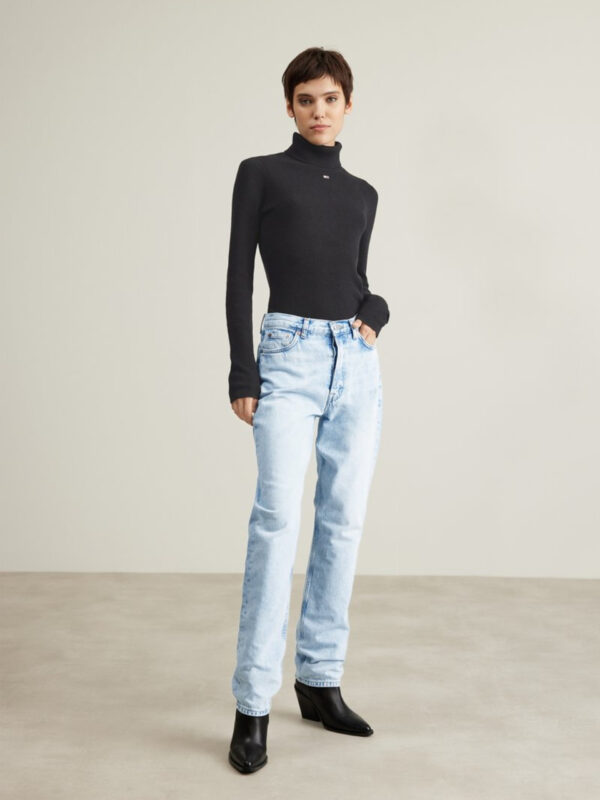 Tommy Jeans dámský černý rolák DW0DW16537 XL