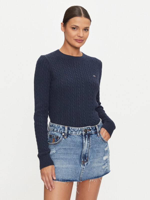 Tommy Jeans dámský modrý svetr DW0DW18683 XL
