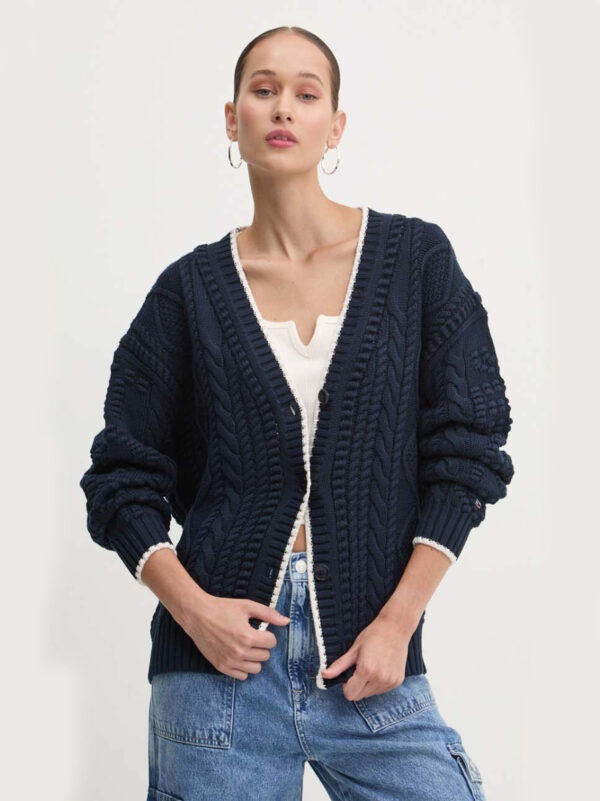 Tommy Jeans dámský tmavě modrý kardigan DW0DW18521 L