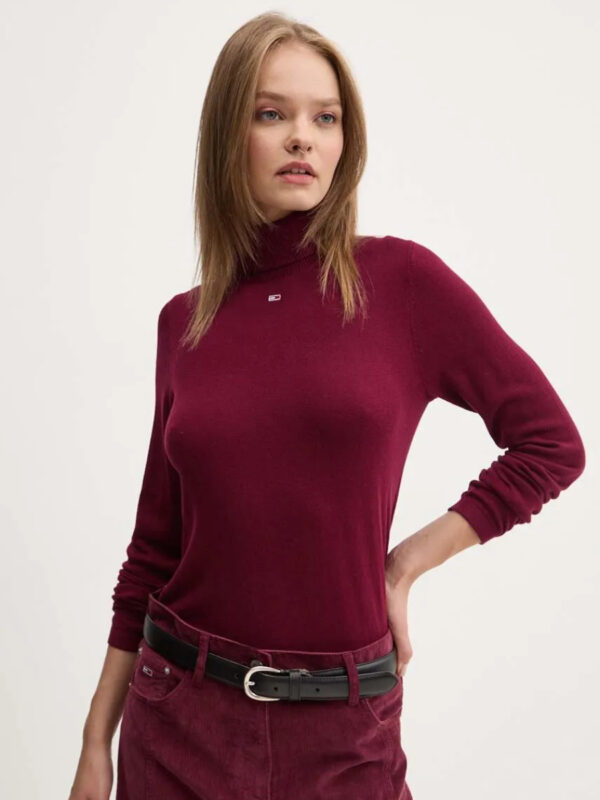 Tommy Jeans dámský vínový rolák DW0DW19686 XL