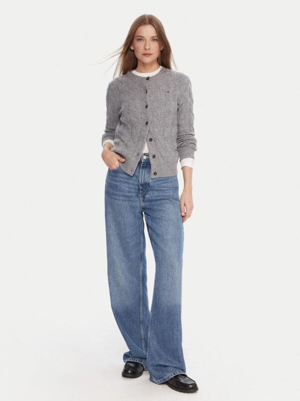 Tommy Hilfiger dámský šedý svetr WW0WW47463P03 XL
