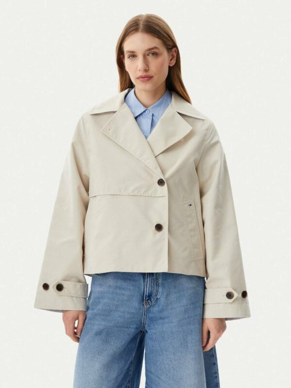Tommy Jeans dámský béžový trenčkot DW0DW21348 S
