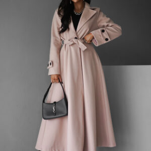 Béžový dlouhý kabát YALENA Velikost: ONESIZE