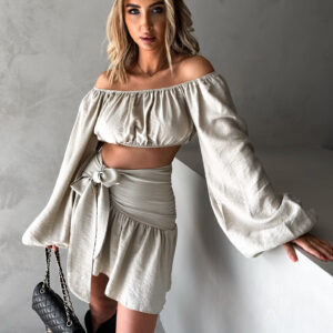 Béžový dvojdílný komplet PATZIA se sukní Velikost: ONESIZE