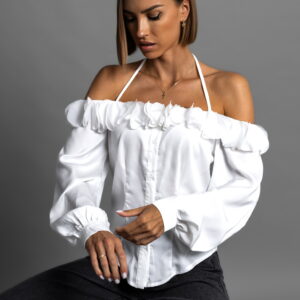 Bílá elegantní halenka SYLVESTR Velikost: M/L