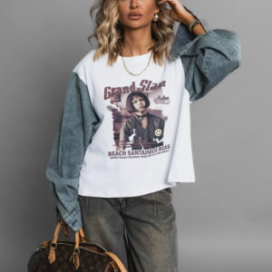 Bílá mikina LEDYN 100% bavlna s potiskem Velikost: ONESIZE