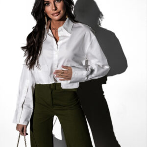 Bílá oversized košile BIANCA s kapsičkou Velikost: M/L