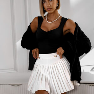 Bílá plisovaná sukně LYGIET Velikost: S