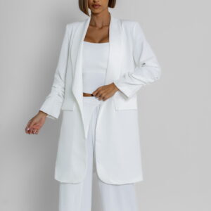 Bílé basic delší sako CASTIEL Velikost: ONESIZE