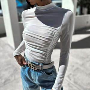 Bílé elegantní body FOLDENY Velikost: M/L