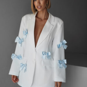 Bílé elegantní oversize sako QWENTIN Velikost: ONESIZE