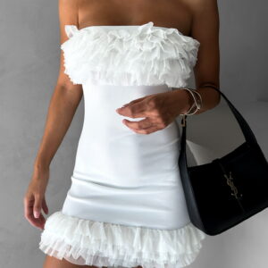 Bílé krátké mini šaty PALEGI Velikost: ONESIZE