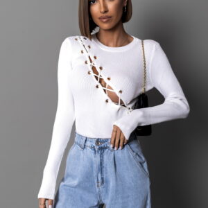 Bílé stylové šněrovací body METIN Velikost: ONESIZE