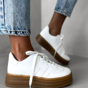 Bílé tenisky SMILLA s vysokou podrážkou Velikost: 38