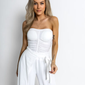 Bílý basic top DRESDENI s vycpávkami Velikost: ONESIZE