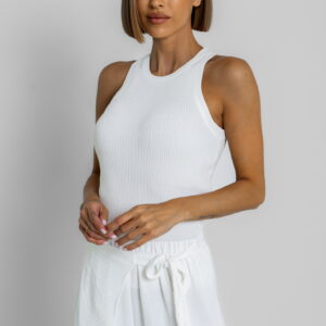 Bílý žebrovaný top ALGOS Velikost: ONESIZE