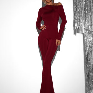 Bordó dlouhý společenský overal CHUNGY Velikost: M/L