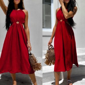 Bordó šaty MALIKENY s průstřihy Velikost: ONESIZE