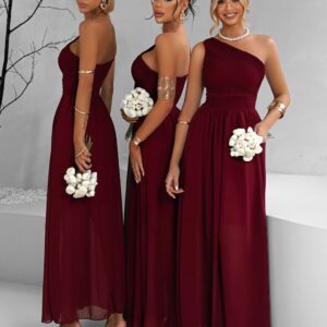 Bordó šifónové dlouhé šaty FLOAT pro družičky Velikost: ONESIZE