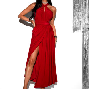 Bordó vázací variabilní šaty KATIE s rozparkem Velikost: ONESIZE