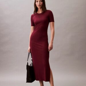 Calvin Klein dámské vínové šaty LV044C902GVLP L