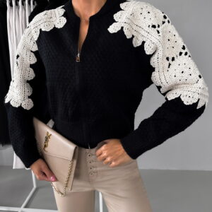 Černá elegantní mikina LALAT na zip Velikost: ONESIZE