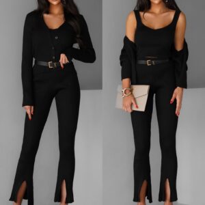 Černá elegantní trojdílná souprava DAISYS