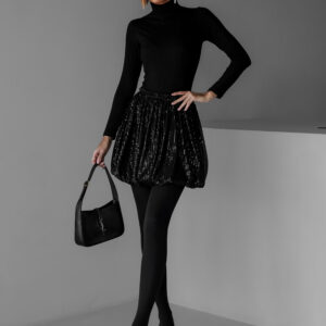 Černá flitrovaná balónová sukně NINOSLAV Velikost: ONESIZE