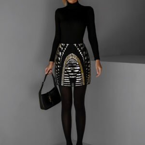 Černá flitrovaná mini sukně LENNART Velikost: ONESIZE