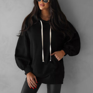 Černá oversize mikina CRUZY s kapucí Velikost: ONESIZE