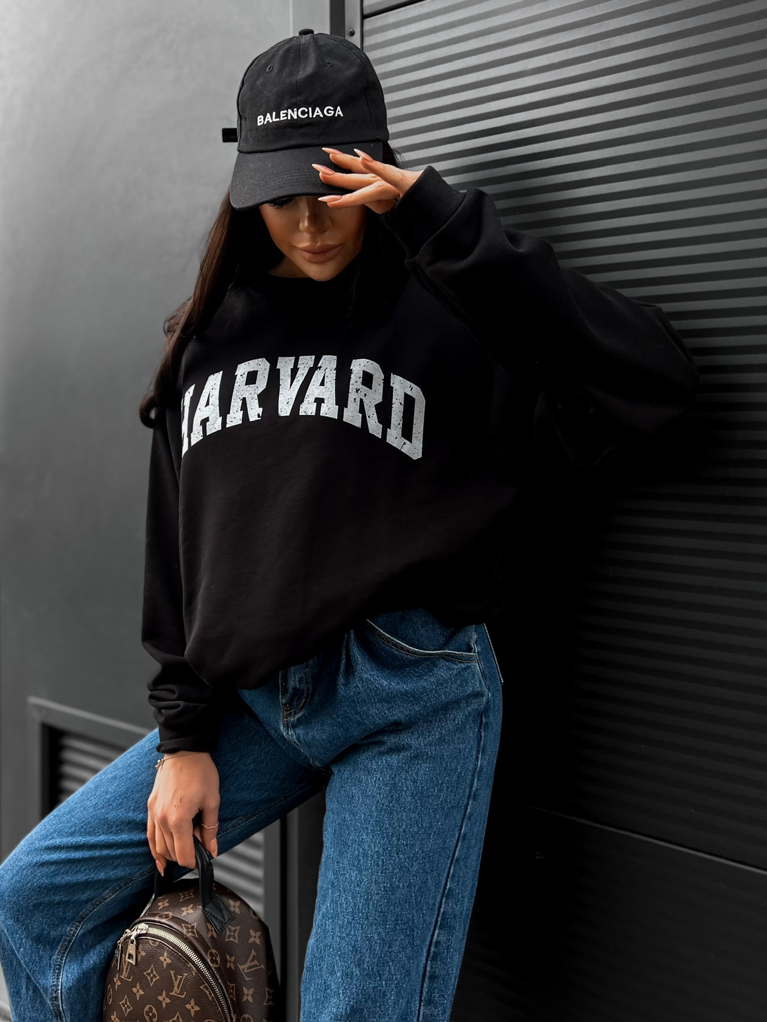 Černá oversize mikina TENITI Velikost: ONESIZE - Obrázek 3