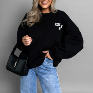 Černá oversized mikina SHINGO s potiskem95% bavlna Velikost: ONESIZE