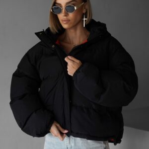 Černá zimní prošívaná krátká bunda RIZPAH Velikost: ONESIZE