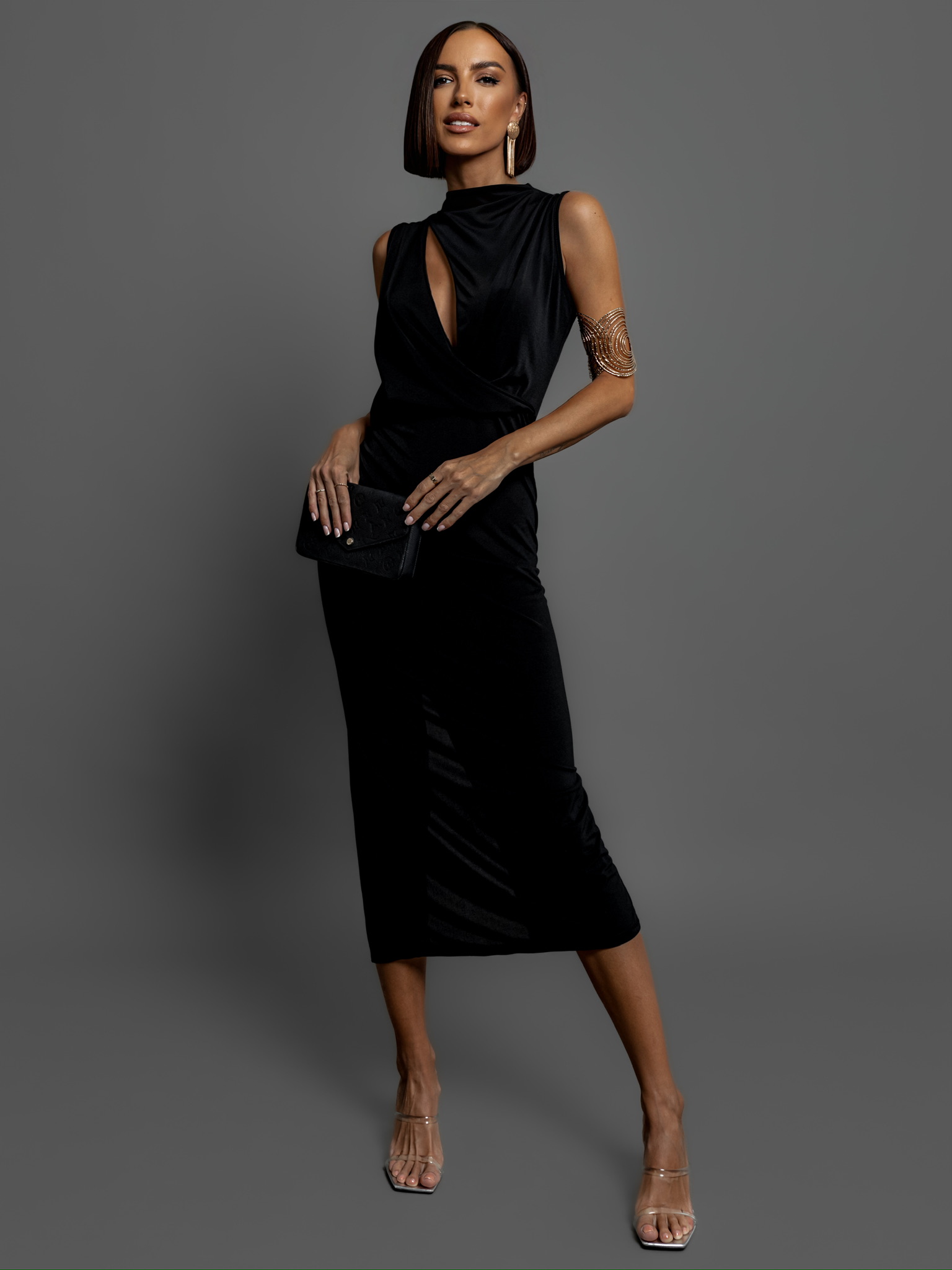 Černé elegantní šaty VOTALY Velikost: ONESIZE - Obrázek 2