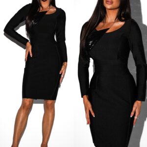 Černé krátké koktejlové šaty SHIREN Velikost: L