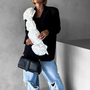 Černé oversize sako PREDRAG s odepínací aplikací Velikost: ONESIZE